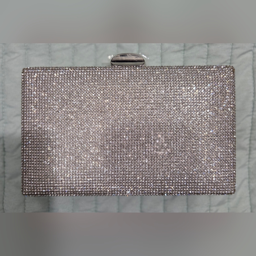 Glamorous Silver Rhinestone Clutch
